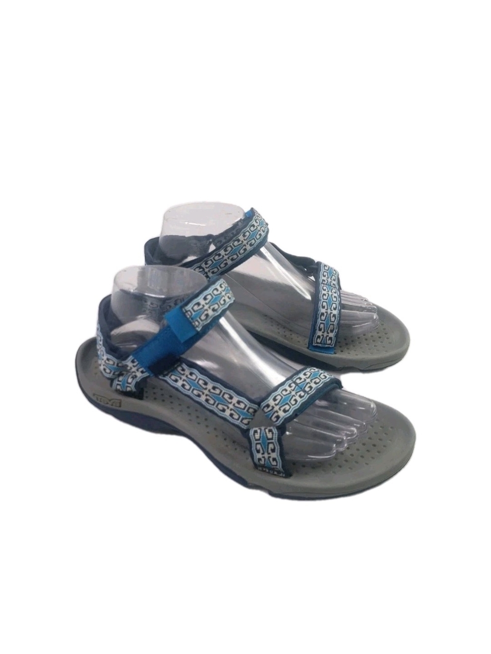 Teva Hurricane Womens Blue and Gray Adjustable Strap Sandals Size 8